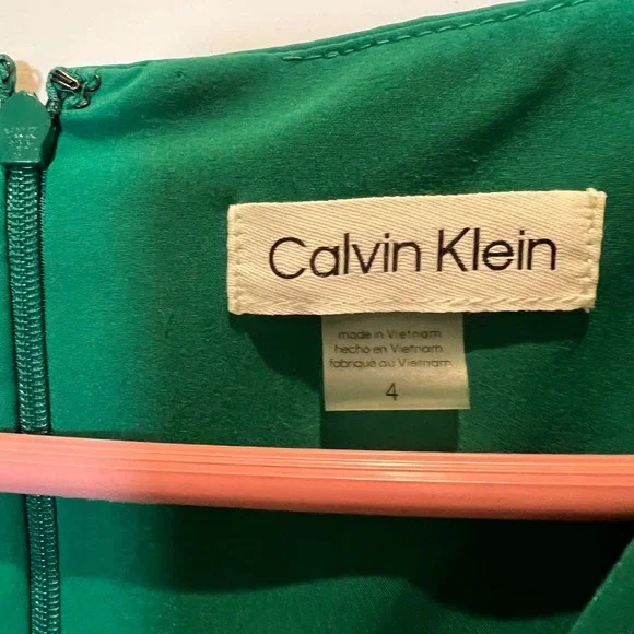 Calvin Klein Women's Green Sleeveless V-Neck Wide Leg Jumpsuit Size 4 Career - Picture 3 of 13